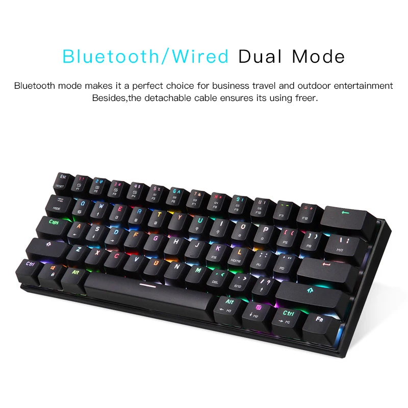 MOTOSPEED CK62 USB Проводная Bluetooth Беспроводная Двухрежимная Механическая игровая