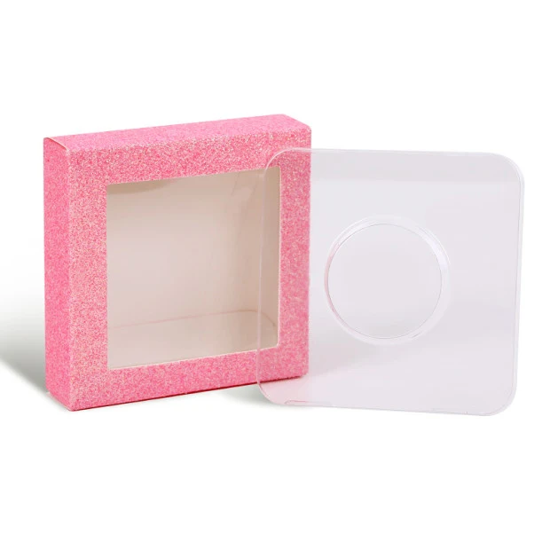 Pink Упаковочная коробка для ресниц ложная упаковочная коробка для ресниц коробки для ресниц Пользовательский логотип полоса квадратная коробка для хранения ресниц упаковочные коробки - Цвет: Pink