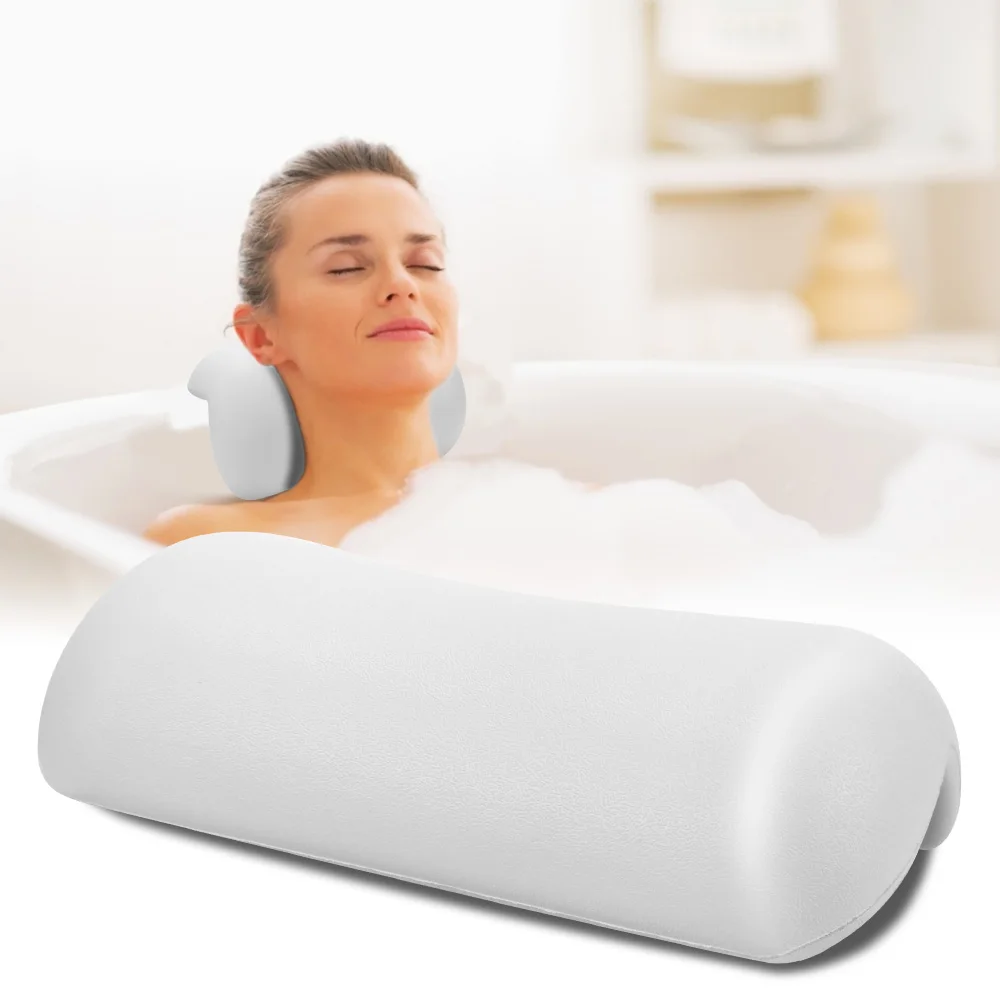 Soft Bathtub Headrest With Suction Cups Bathroom Accessories Waterproof Easy To Clean SPA Bath Pillow Non-slip