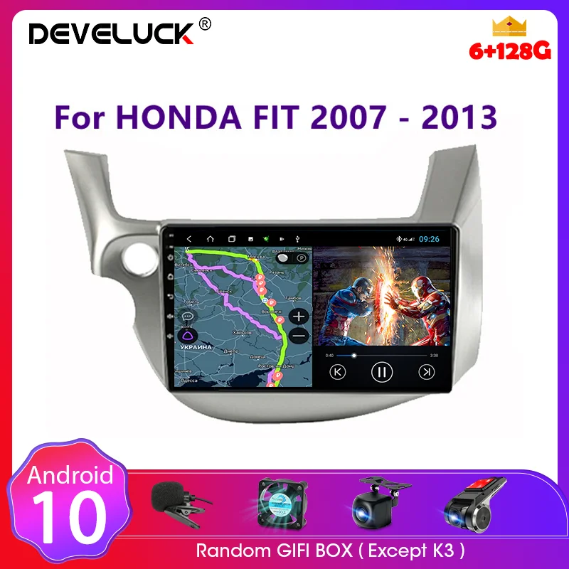

10" For HONDA FIT JAZZ 2007-2013 Android 10 2 din Car Radio Multimedia Video Player GPS Navigation 4G Net Carplay Car Stereo DVD