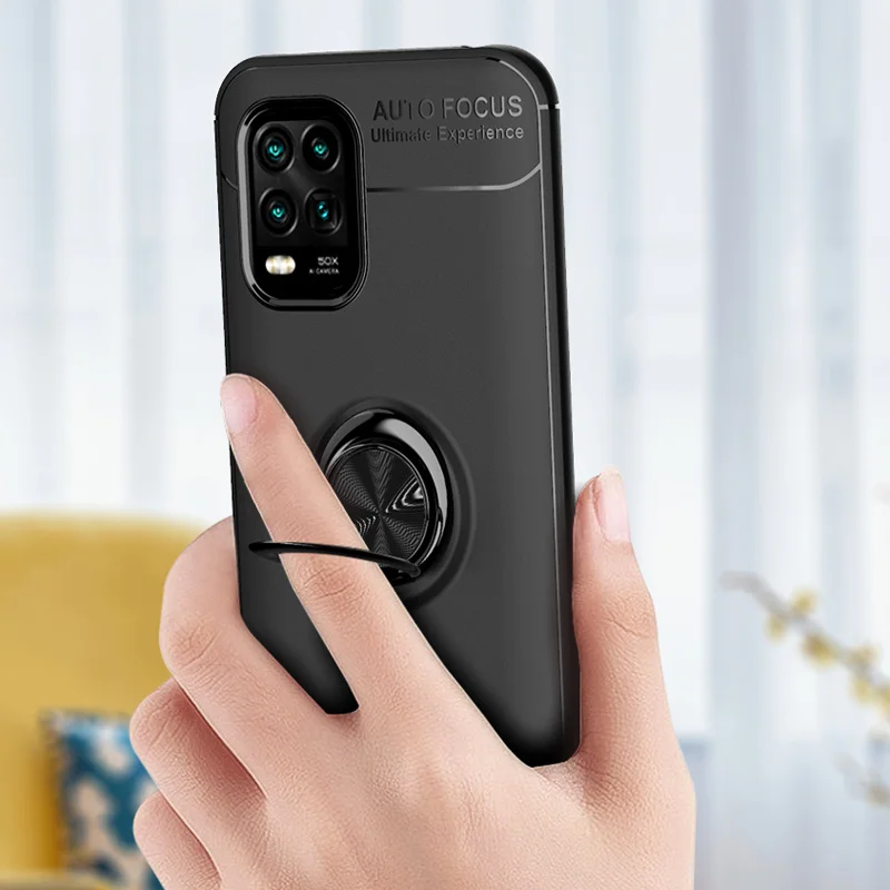 Чехол KEYSION для Xiaomi Mi 10 Lite Youth 5G силиконовая задняя крышка телефона с металлическим