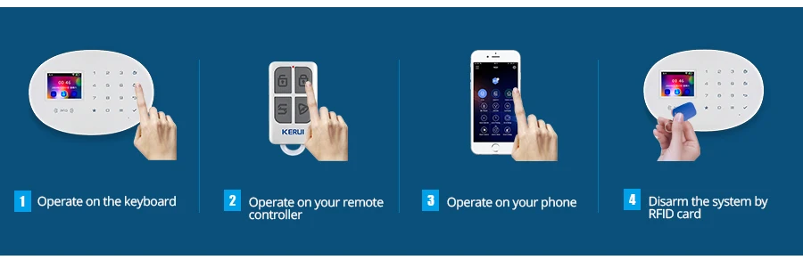 KERUI W20 беспроводной Smart keybord RFID SIM GSM охранный датчик домашняя система охранной сигнализации IOS Android приложение управление сенсорная клавиатура