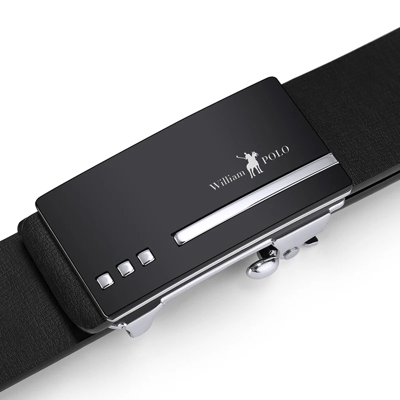 Мужской брендовый ремень из кожи с натуральным лицевым покрытием WilliamPolo