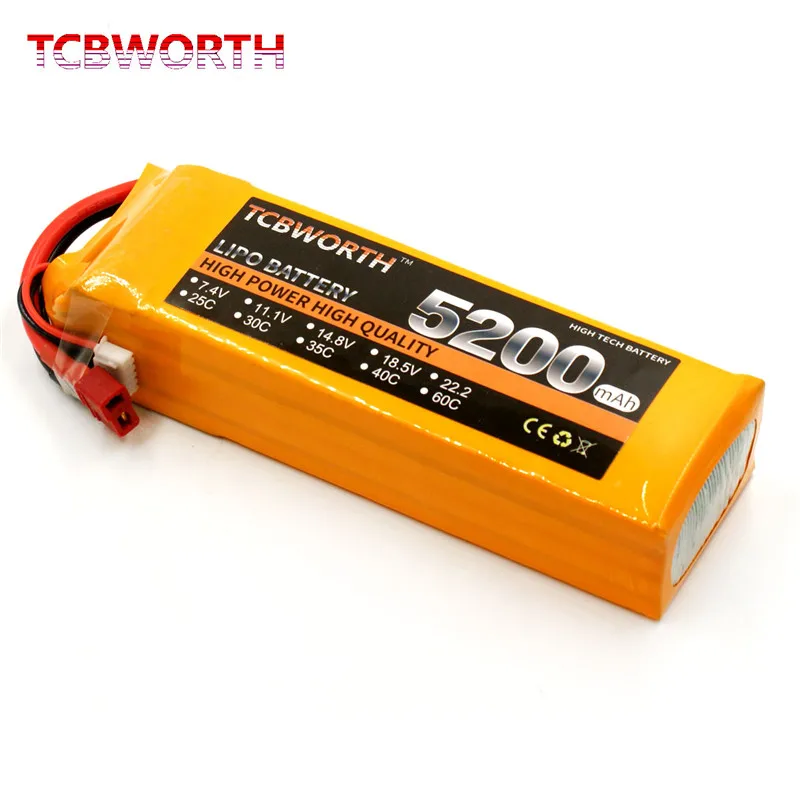RC LiPo аккумулятор 4S 14 8 V 5200mAh 35C 70C для радиоуправляемой модели самолета автомобиля