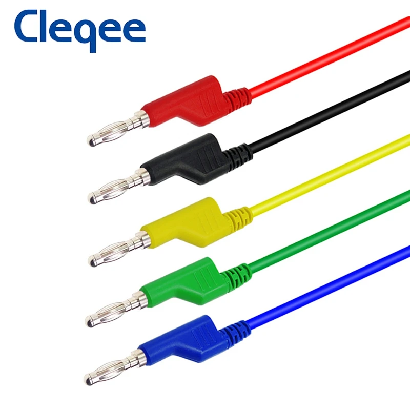 Cleqee P1036 1 компл. 5 шт. м 4 мм банан Banana Plug Тесты кабельный ввод для мультиметр цветов |