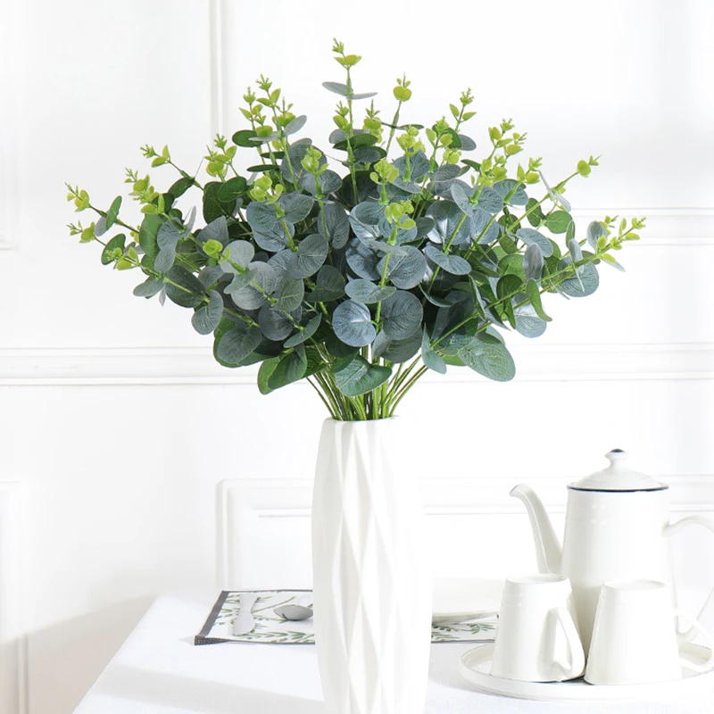 Искусственный эвкалипт украшения для домашней свадебной вечеринки зеленые