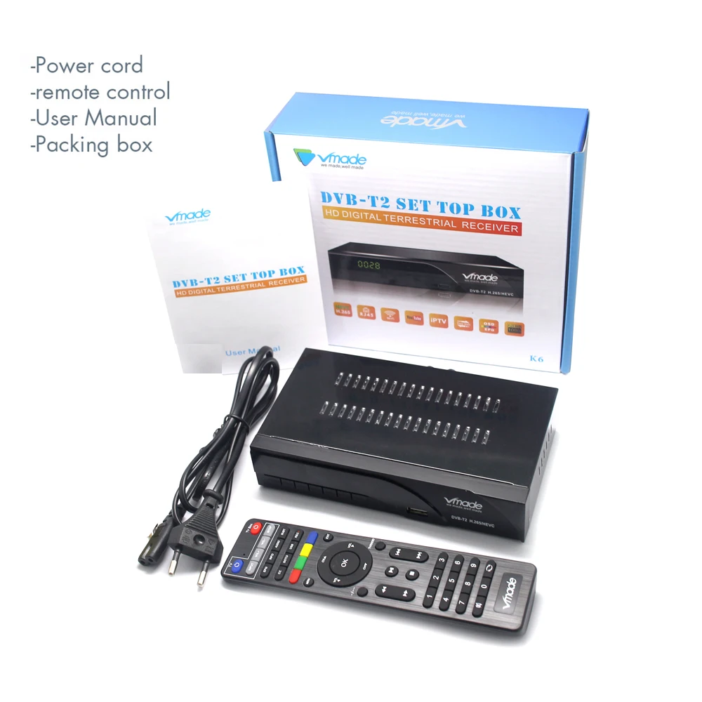 H265 DVB-T2 цифровой вещательный ТВ приставка Dvb T2 эфирный цифровой ТВ приемник с HDMI Scart Dolby Ac3 H.265 Youtube
