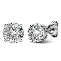 trendy 0 51ct d color vvs1 round moissanite earrings for women plated white gold 925 sterling silver jewelry stud earrings gift