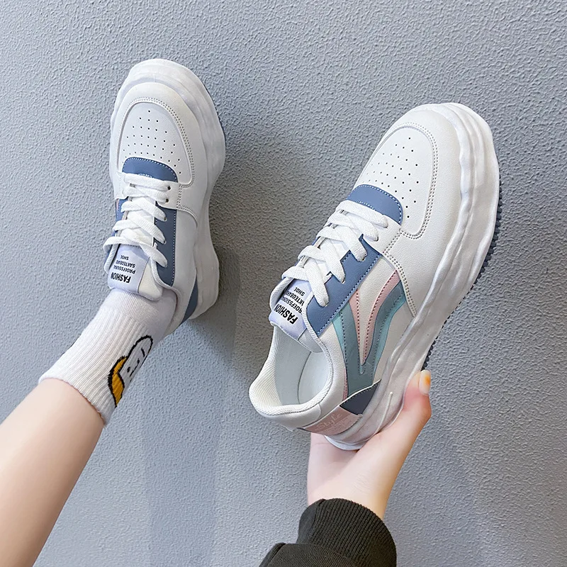 Web celebrity ins new white shoe tide female han edition board shoes X8802 fall 2021 flat white shoes