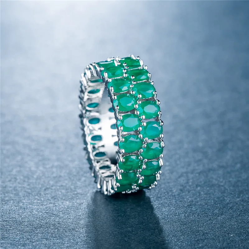 Visisap роскошный Двухрядные Полный циркон кольца для Для женщин высокое качество