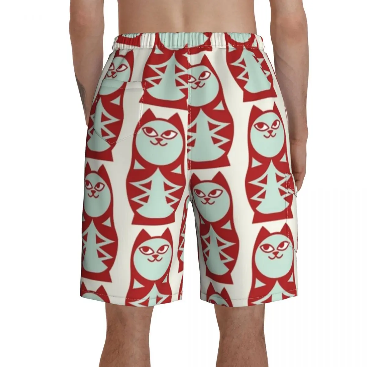 

Doll Board Shorts Polyester Swimming Trunks Bathing Pattern Men Swim Trunks