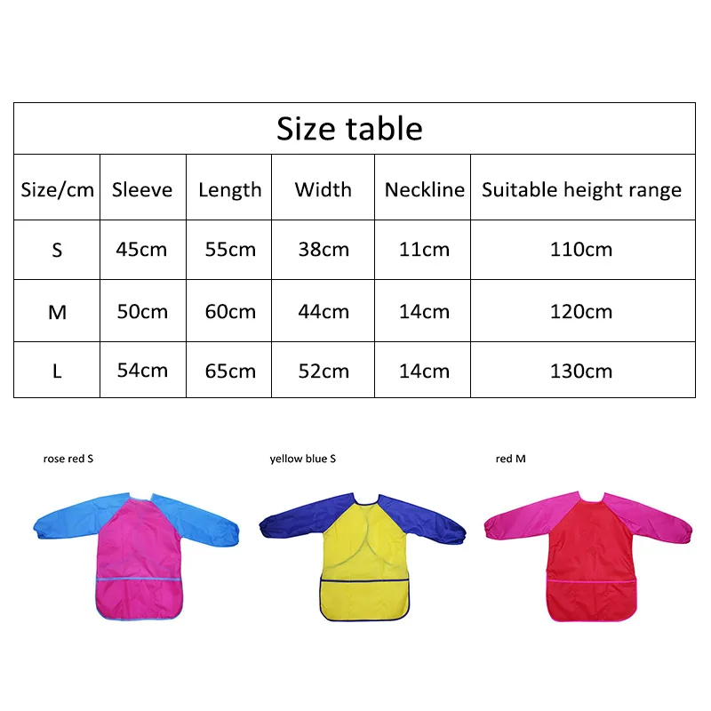 

Art Aprons Learning Education Interesting Toys Waterproof Painting Apron Portable Birthday Gift Kids Children Smock Long Sleeve