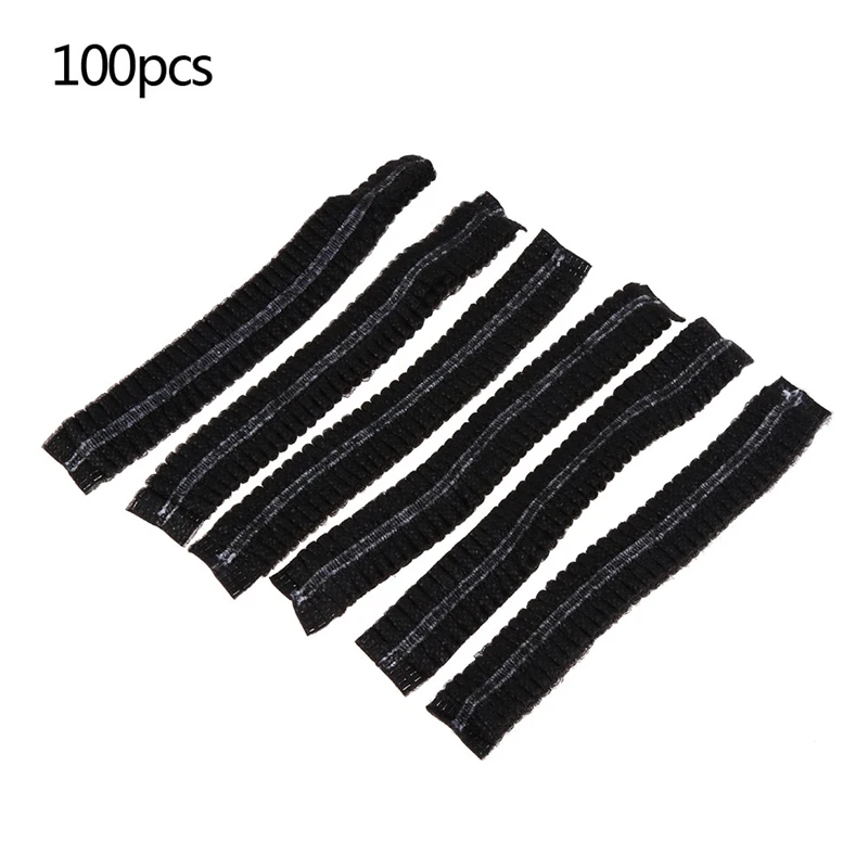 Non woven Black 100 шт одноразовые шапки для душа, нетканые плиссированные анти-пылевые женские мужские банные шапки для волос для спа-салона, аксессуары для душа и ванной - Цвет: Non woven Black