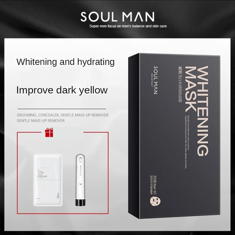 

SOUL MAN Men's Facial Mask for Whitening Moisturizing and Acne Shrinking Pores