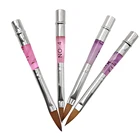 Набор кистей для дизайна ногтей с хрустальной ручкой, акриловый УФ-гель, вспышка, резьба, Цветочная ручка, инструмент для удаления ногтей
