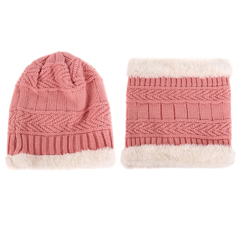 

Autumn Winter Children Hat Scarf Set Knitted Wool Warm Scarf Thick Windproof Balaclava Multi Functional Beanies Knitted Scarf