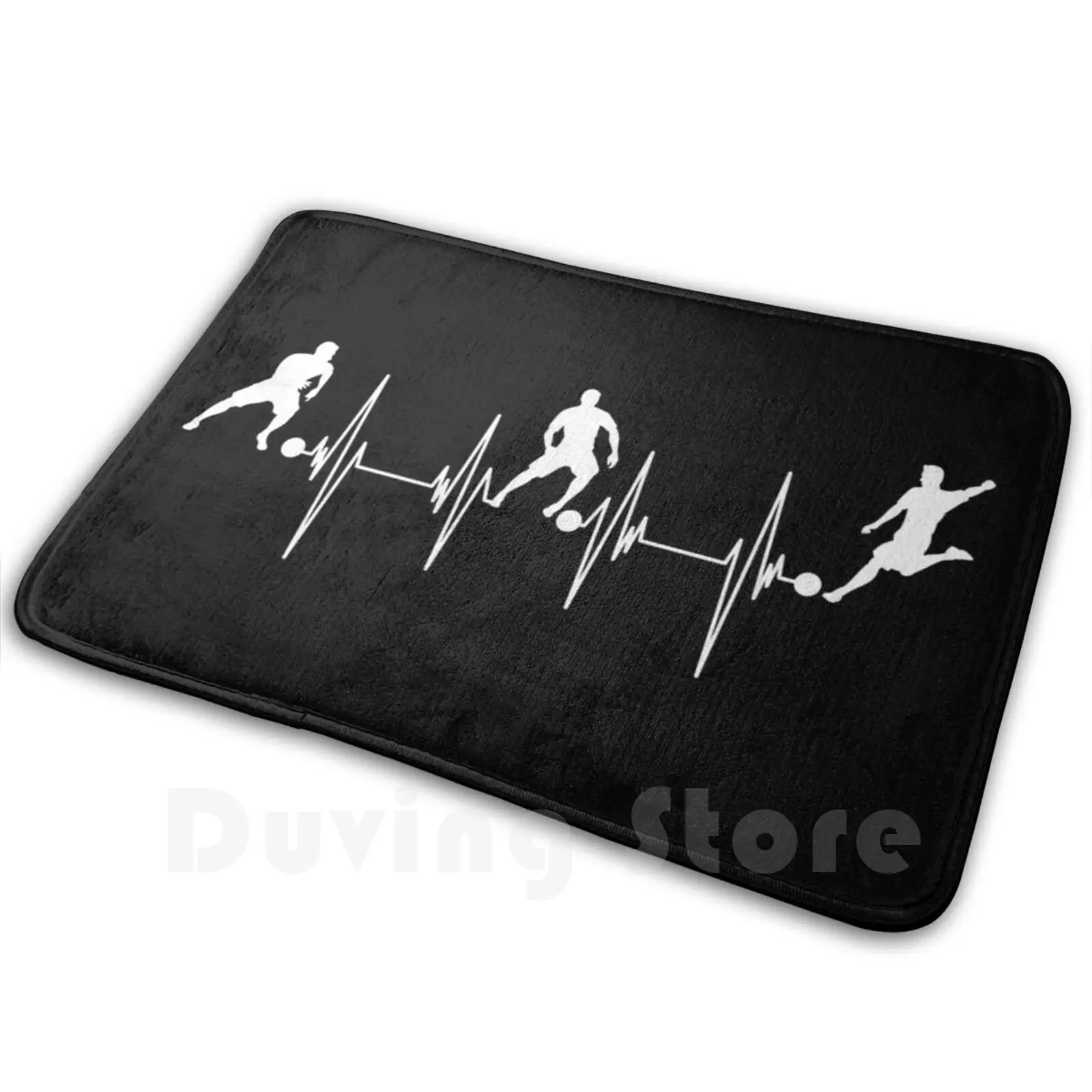 

Football Lover Heartbeat Mat Rug Carpet Anti-Slip Floor Mats Bedroom Football Football Lover Soccer Ball Soccer Soccer Player
