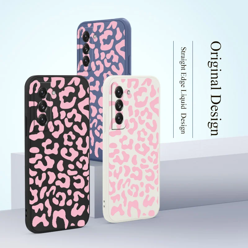 

Pink Leopard Silicone Phone Case For Samsung Galaxy S21 S20 FE S10 S9 Ultra Plus S10e Note 20 ultra 10 9 Plus Soft Back Cover
