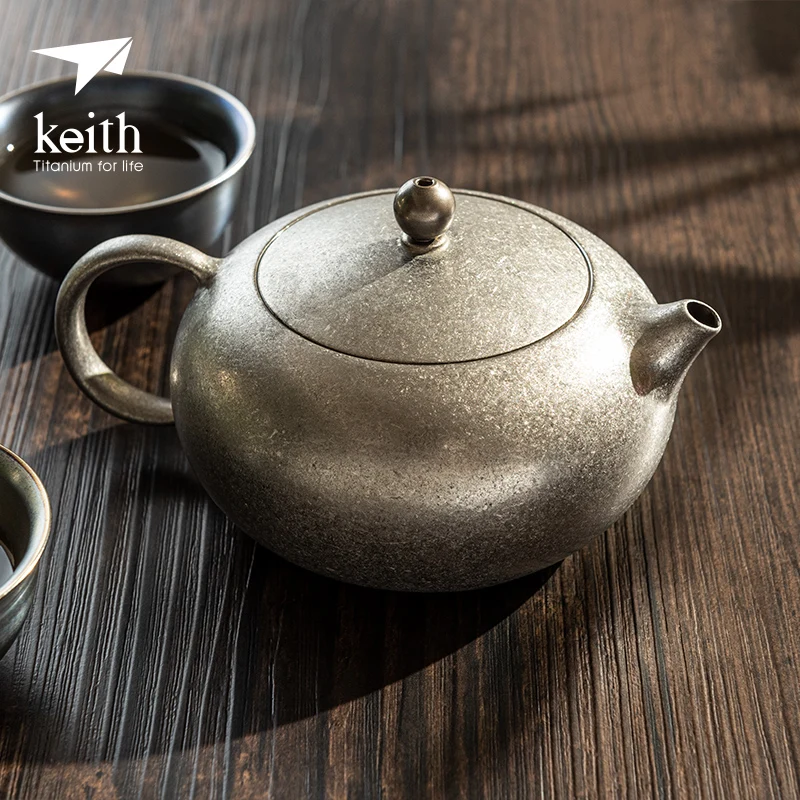 

Keith Titanium 250ml Tea Pot Portable Ultralight Chinese KongFu Tea Pot Hiking Camping Travel Picnic Tableware Ti3921