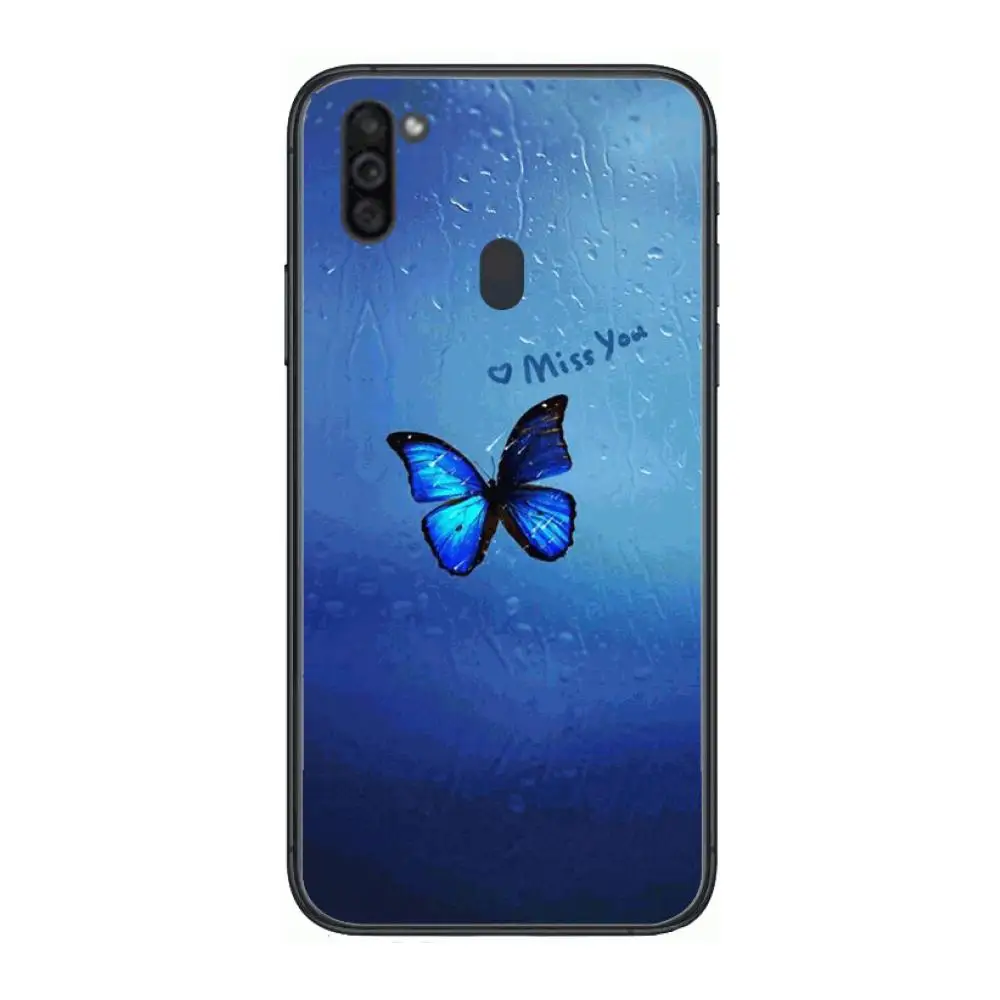 

Cute Butterfly Printed TPU Mobile Phone Case Hull For Samsung Galaxy M 10 20 21 31 30 60S 31S Black Shell Art Cell Cover TPU