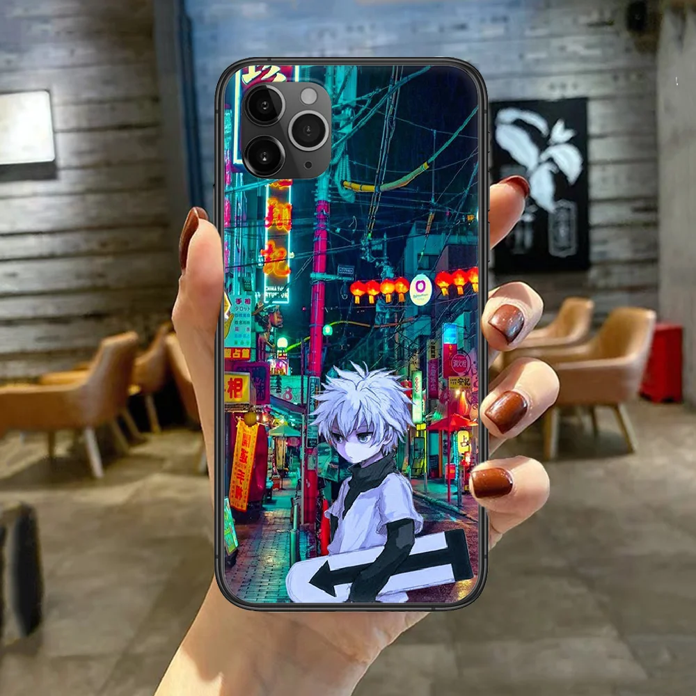 

HUNTERHUNTER Killua Zoldyck Anime Phone Case Cover For Iphone 5 5S 6 6S PLUS 7 8 11 12 Mini X XR XS PRO SE 2020 MAX black