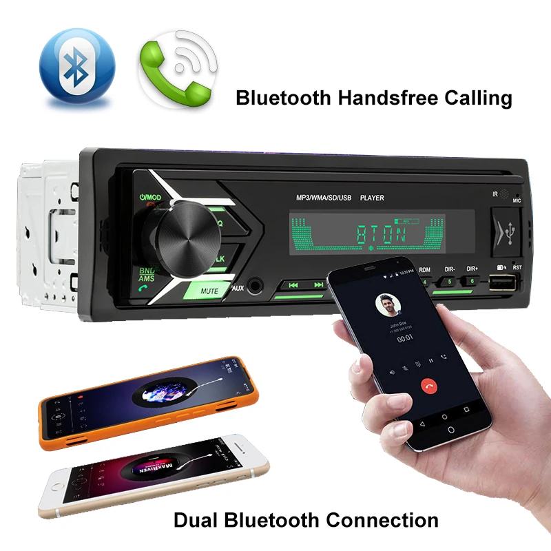1 Din автомобильный радиоприемник Bluetooth гарнитура A2DP MP3 USB TF Aux in FM стерео приемник 7