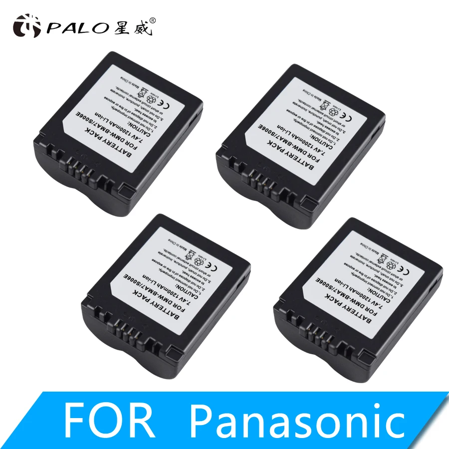 4PCS PALO 1200 мА/ч, CGA-S006E S006E Li-Ion Батарея для цифрового фотоаппарата Panasonic Lumix DMC-FZ7 FZ8 FZ18 FZ35 FZ28 FZ38 FZ30 Камера запасная батарея - Цвет: 4PCS