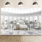 Вилла 3D интерьер спальня вечерние фотография фон для взрослых фото студия съемка реквизит двойная кровать диван мраморный пол фон