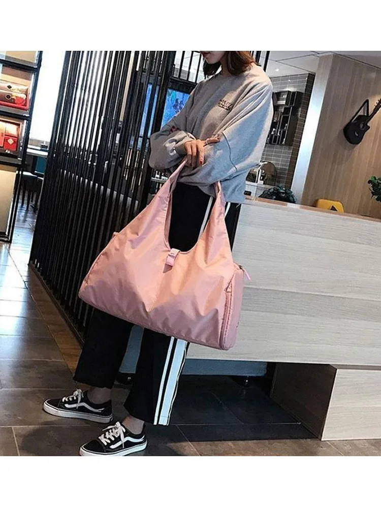 Vrouwen Reistas Schoudertas Draagbare Grote capaciteit waterdichte Roze Handtas plunjezak VS bag Weekend pakket | Багаж и сумки