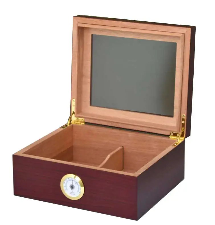 Темная Вишня 30 CT сигары Humidor стеклянная верхняя коробка дисплея