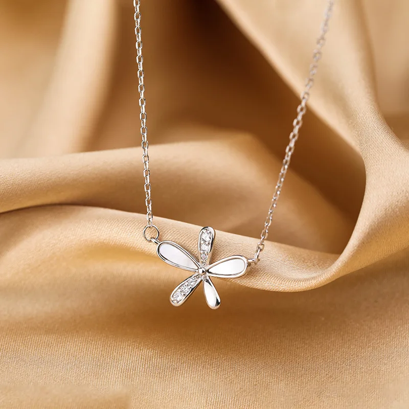 

Genuine 925 Sterling Silver Daisy Flower Choker Necklaces for Women Hypoallergenic Jewelry Gifts for Birthday Christmas