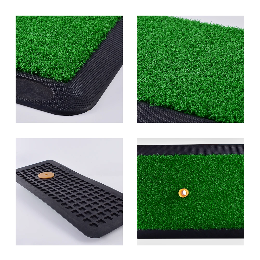 en Ucuz Golf Minderi Kauçuk Tee Sürüş Isabet Yonga Koyarak Yapay çift çim Golf Uygulama Mat Arka Bahçe Için Ev Kullanımı
