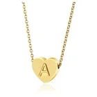 Крошечный любящее сердце ожерелье для женщин Золотая цепочка A-Z, с изображением букв алфавита, яркие ювелирные изделия, ювелирные изделия лакомство, подвеска, ожерелье, подарок для ребенка