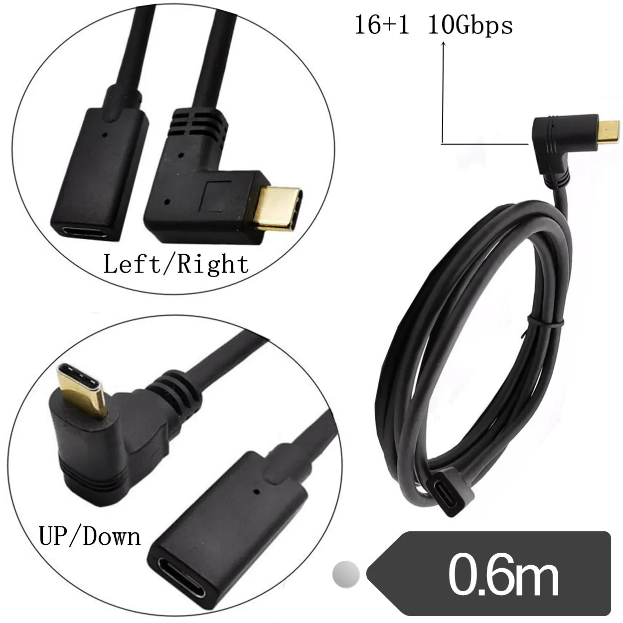 

Тип Type-C USB 3,1 мужчина к USB-C Женский 90 градусов Удлинительный кабель для передачи данных Шнур с двумя выходами 10 ГБ/сек. 0,3 м 0,6 м 1 м 1,8 м