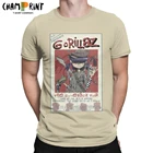 Мужская футболка Gorilaz возвращение тур для досуга Чистый хлопок футболка с коротким рукавом рок футболка без рукава, детское платье с круглым вырезом, одежда оригинал