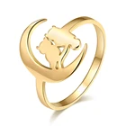 Кольцо CACANA из нержавеющей стали для женщин, обручальные кольца с любовной Луной и кошкой, аксессуары, женские кольца, ювелирные изделия R325