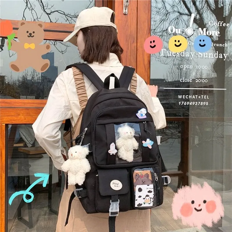Kawaii Girl Travel Book Bags Women Large Capacity Backpack Waterproof Nylon Female Schoolbag College Laptop School Backpacks