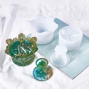 Корона, коробка для хранения, органайзер, литье, силиконовая форма, искусственные кристаллы, инструменты для самостоятельного изготовления