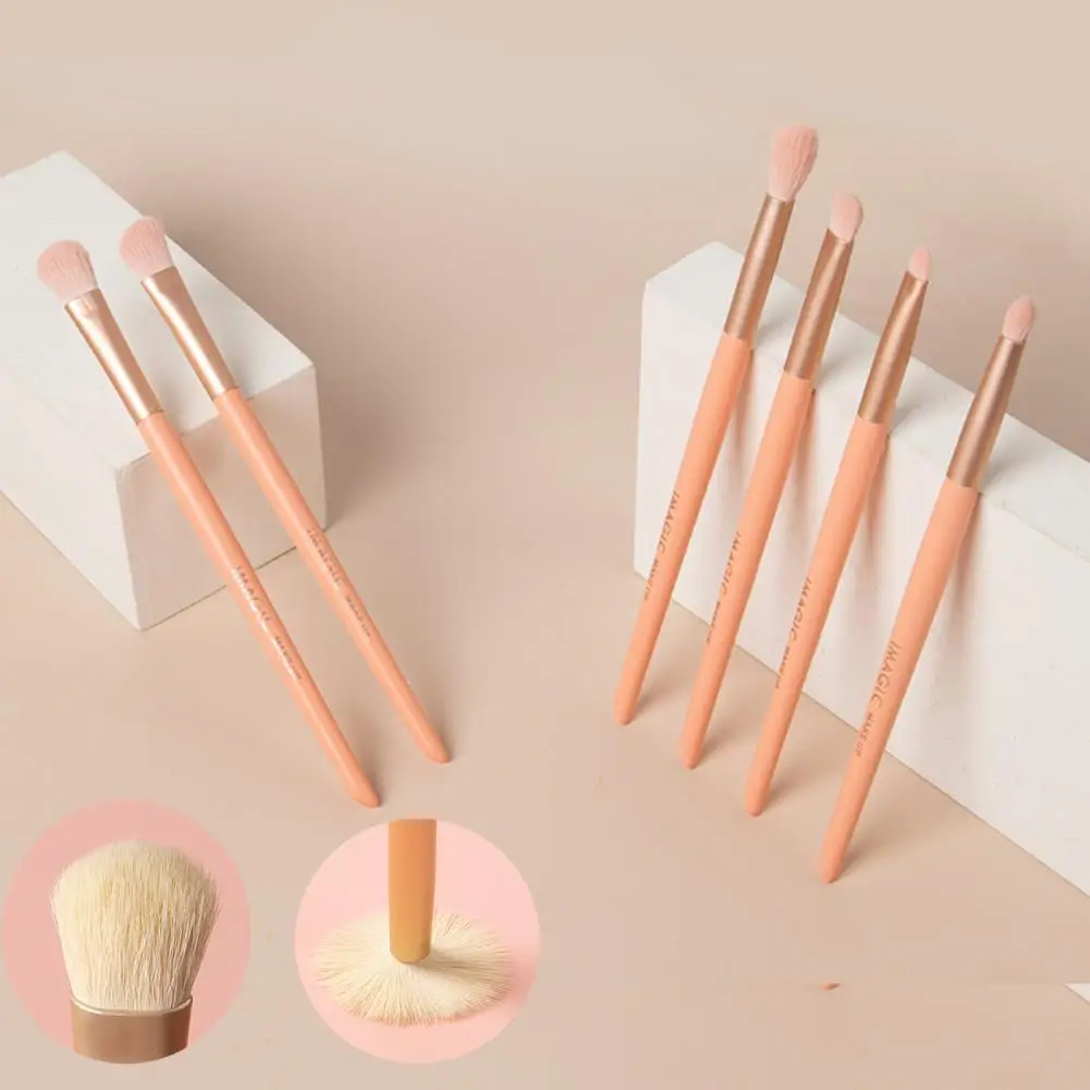 

IMAGIC 6Pcs/Set Quick Shaping Makeup Brush Anti-Slip Thin Eye Shadow Blush Makeup Professional Beauty Brush for Female