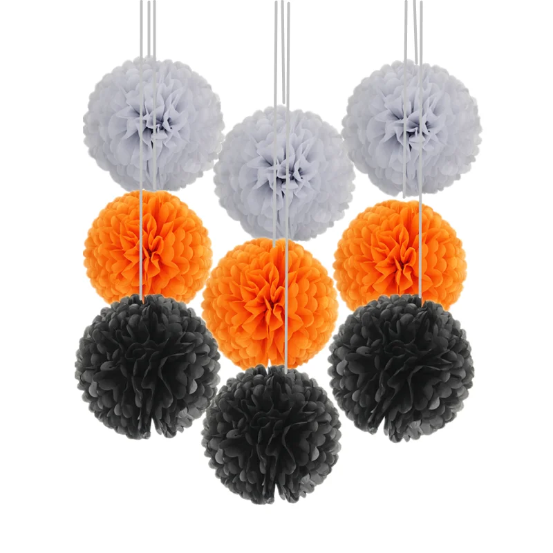 9 шт./компл. тканевые помпоны свадебные декоративные бумажные шарики Помпоны для