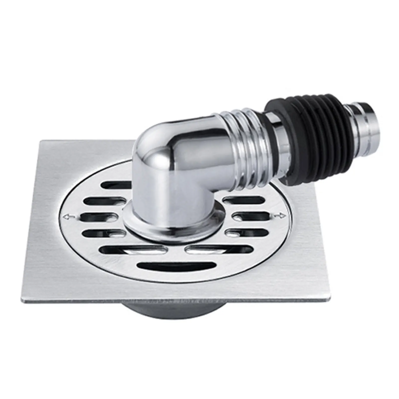 

With Pipe Connector Stainless Steel For Washing Machine Non Slip Bathroom Home Floor Drain Cover Odor Prevention Square Durable