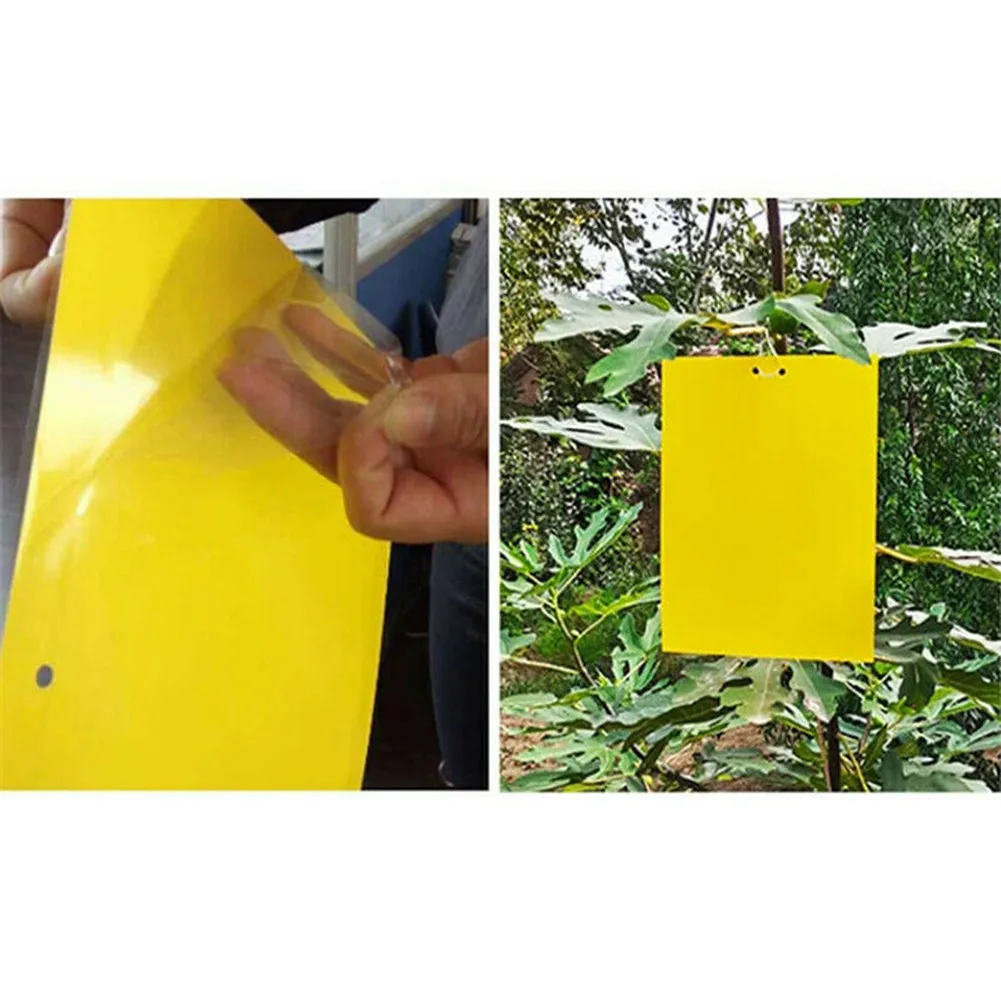 

20pcs Yellow Boards Sticky Boards Fruit Flies Trap Insect Trap PVC Sticker For Outdoor Home Farm Orchard 10x15cm