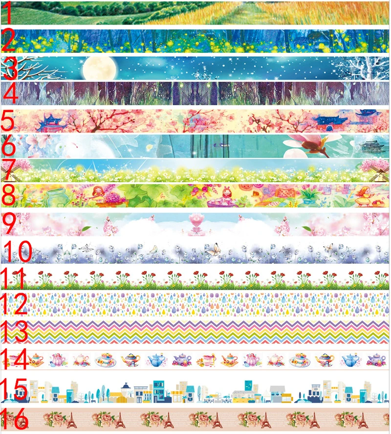15 мм * 10 м природные пейзажи Kawaii Васи Лента Скрапбукинг маскирующая наклейки
