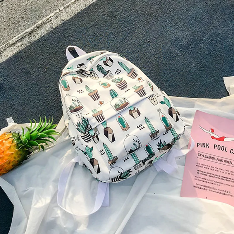Милый Рюкзак С КАКТУСОМ для колледжа маленький свежий студенческий рюкзак