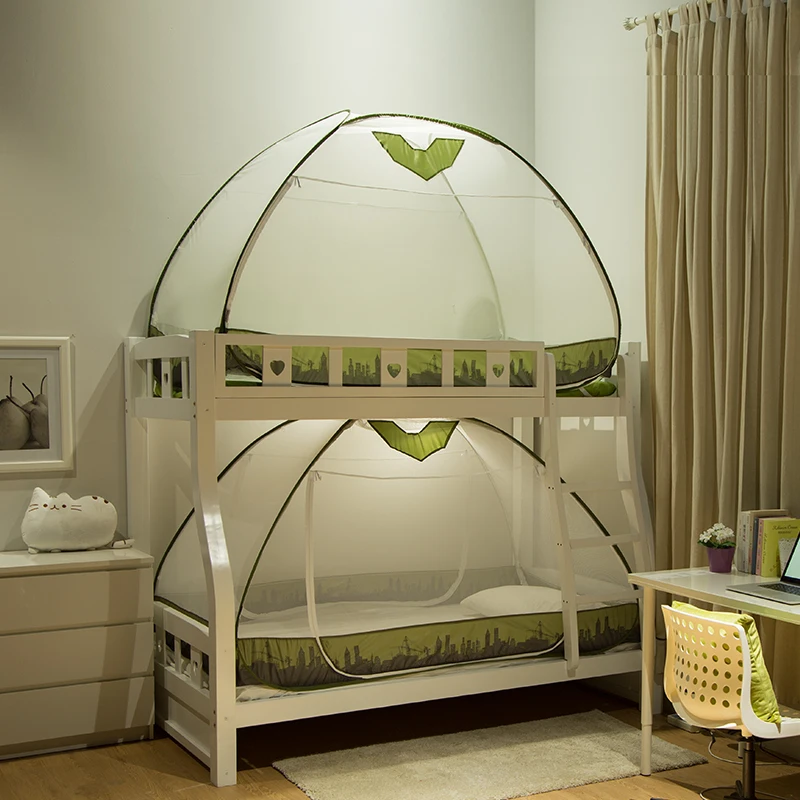 Москитная сетка для кровати на лето двухъярусной шифрование молнии 1 5 м 2 шторы