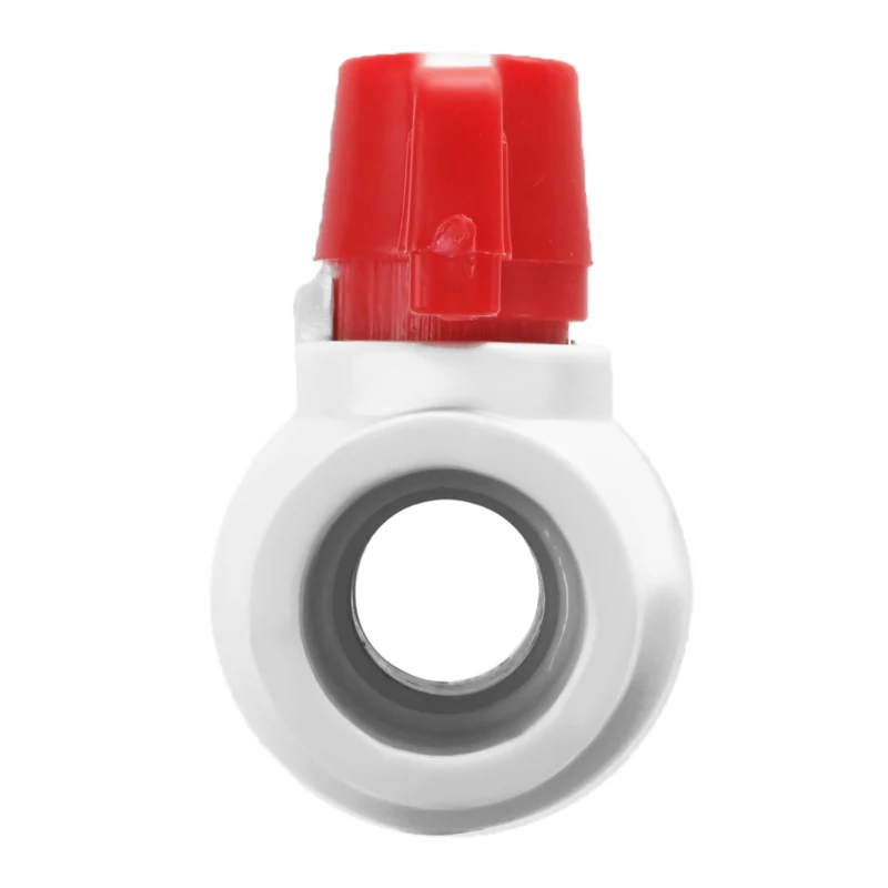 20mm x Slip Plumbing T Handle Full Port PVC-U Ball Valve white+red | Обустройство дома
