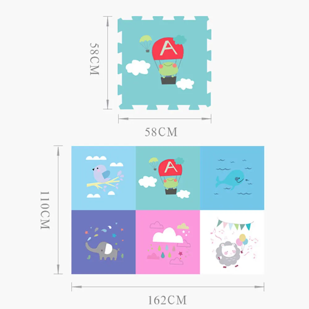 Новый 6 шт. прошитая детская коврик из терполимера тфэ гфп и