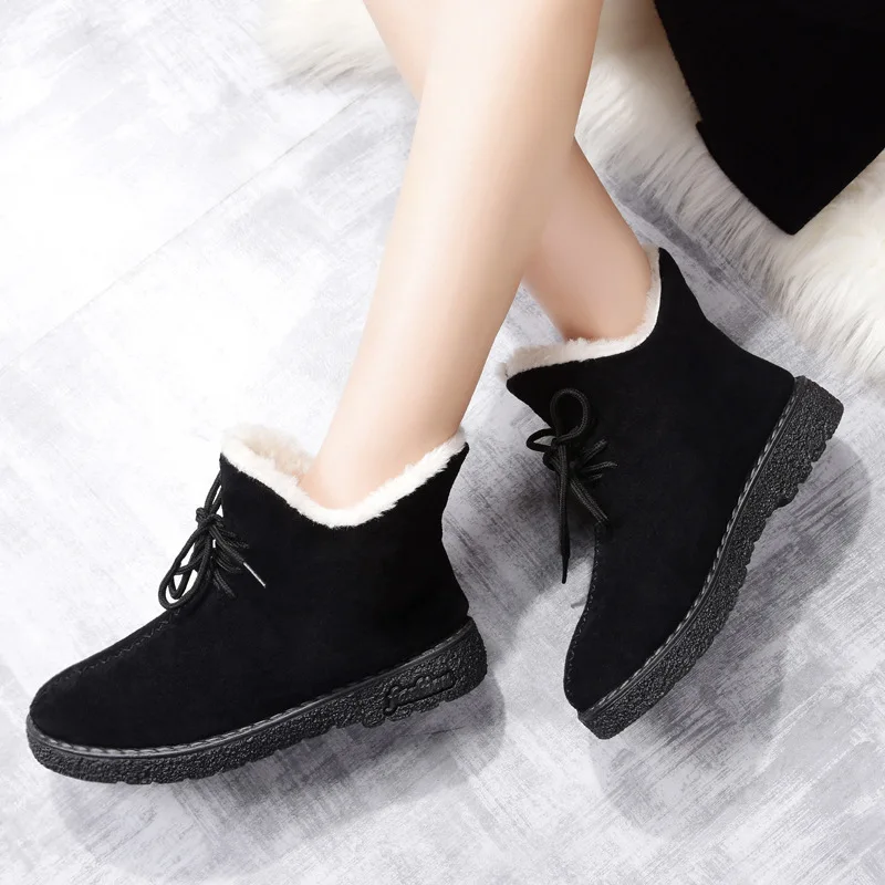 

Women Boots Winter Ankle Boots Women Flat Bottom Low Help Women Shoes Soft And Comfortable Keep Warm Female Boots 2018