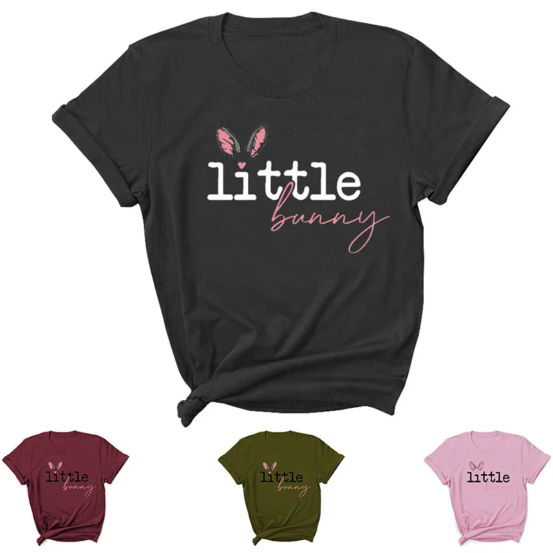 

Little Bunny Letter Print Women T Shirt Short Sleeve ONeck Loose Women Tshirt Ladies Tee Shirt Tops Clothes Camisetas Mujer