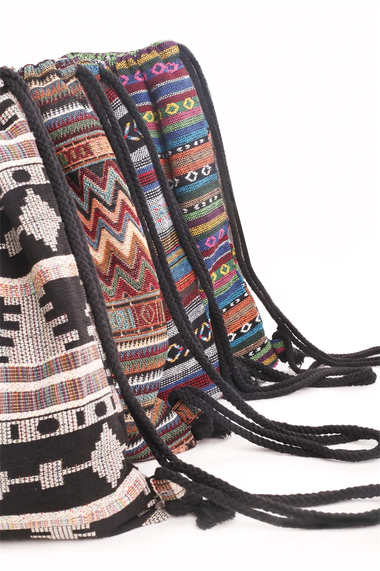 Женский винтажный рюкзак женский на шнурке цыганский богемный Хобо шикарный